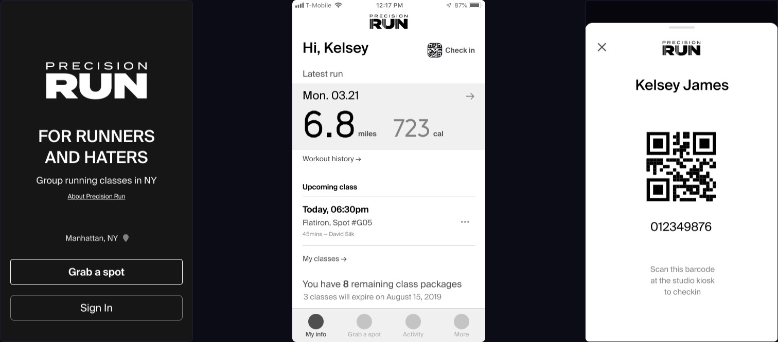 Easy booking and studio checkin